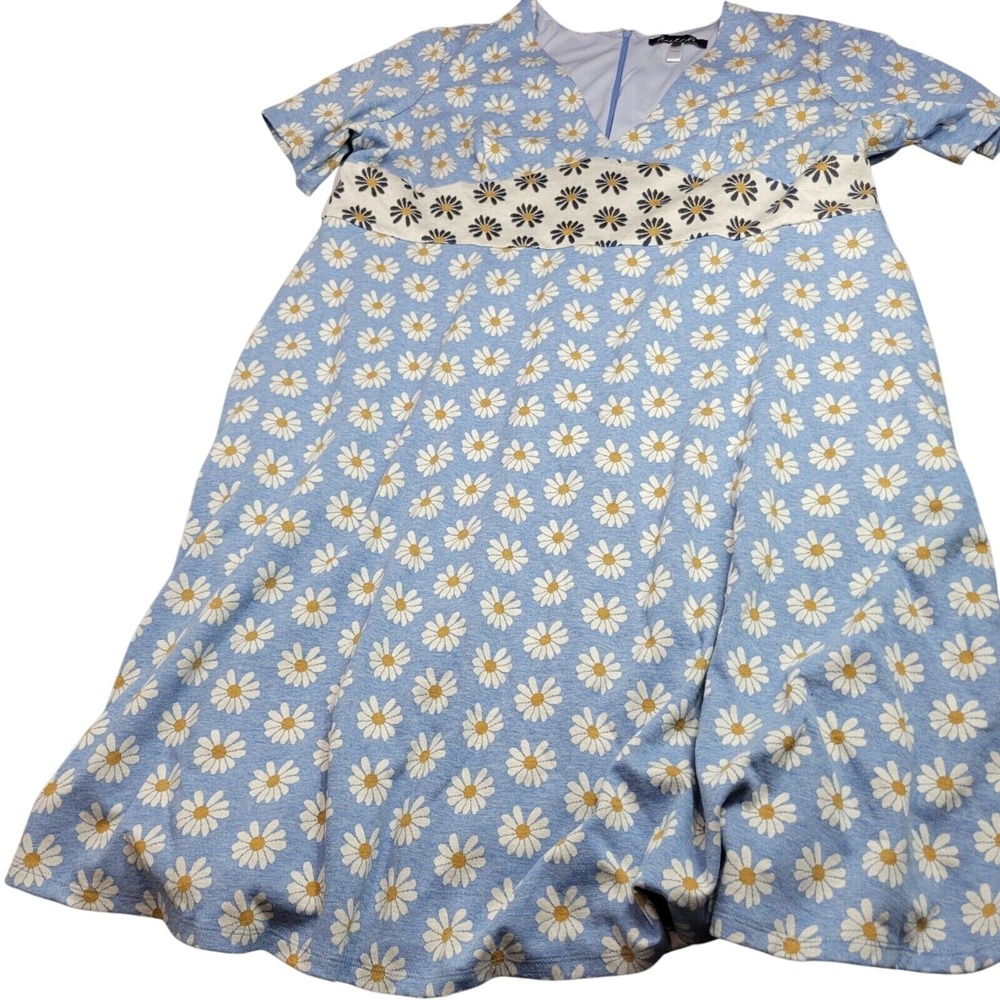 Anthro Hutch Womens Plus Size 4X Blue & White Daisy Print Dress